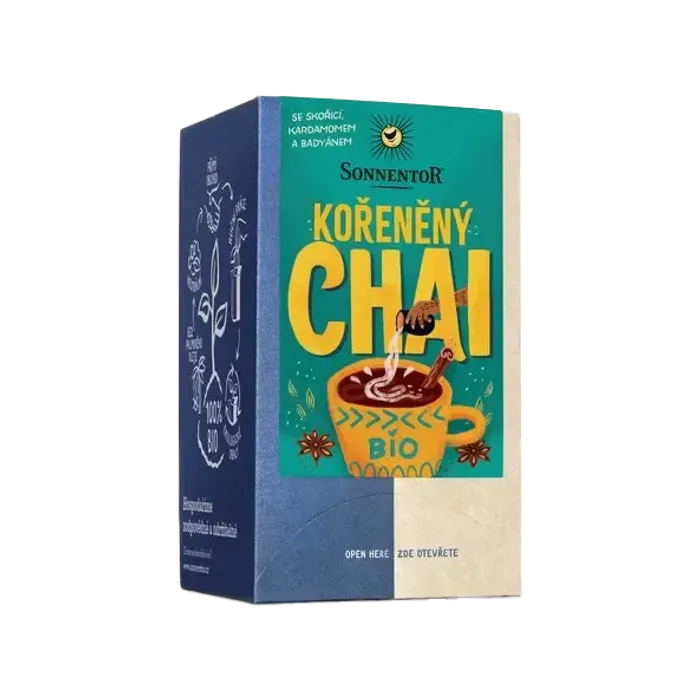 Sonnentor Chai kořeněný se skořicí, kardamomem a badyánem 18 x 1,8 g BIO